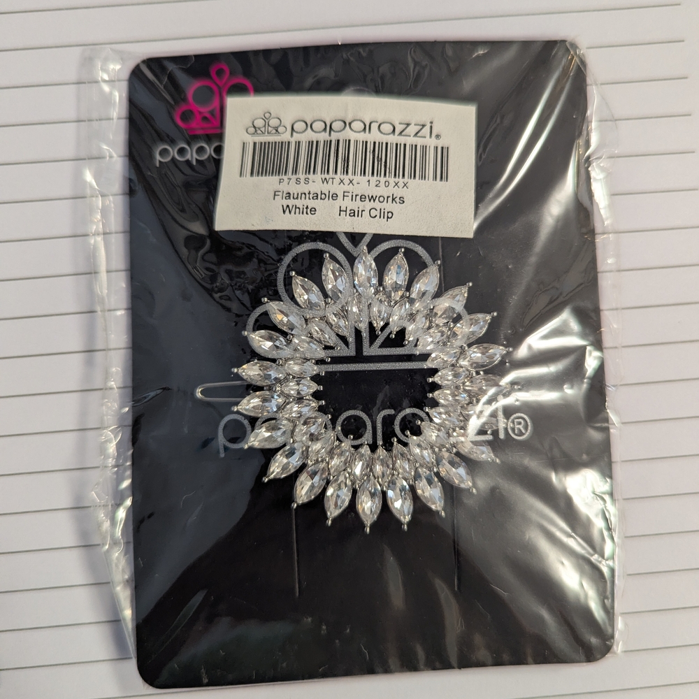 Paparazzi Sparkling White Hair Clip
